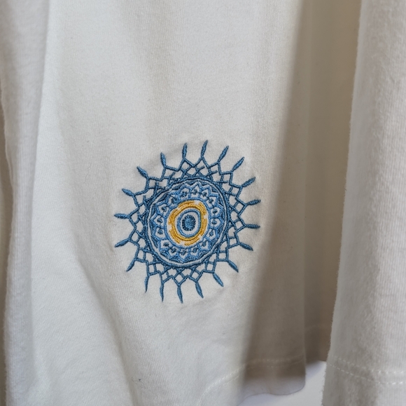 Mediterranean Boho Peasant Top 3X Embroidered 100% Cotton Resort Summer - Picture 6 of 7